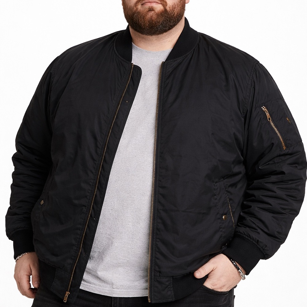 Yoki Black Bomber Jacket 3XL Oversized Zip Streetwear